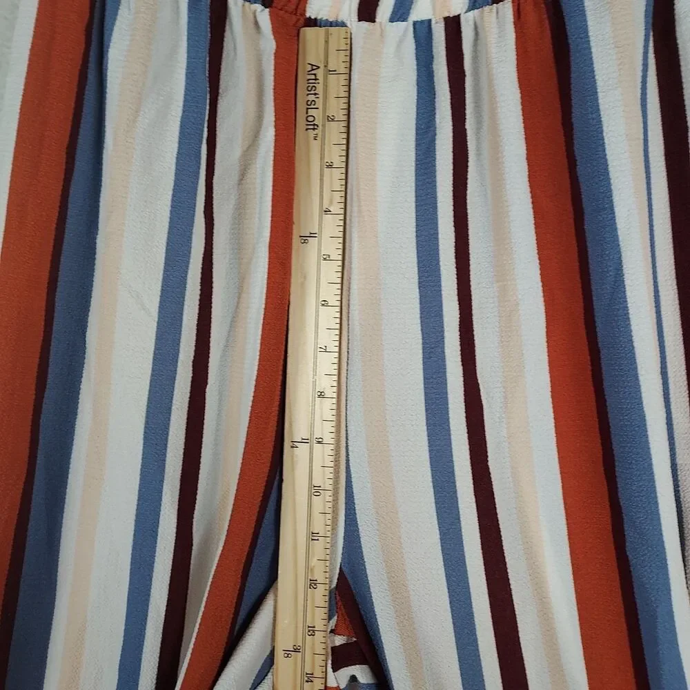 Rue21 Striped Jumpsuit Womens Large Wide Leg Sleeveless Cami Casual - Picture 4 of 8